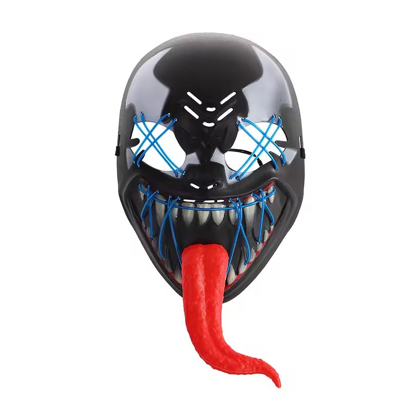 Venom Style LED Mask with Tongue – Random Color Light | Battery Not Included