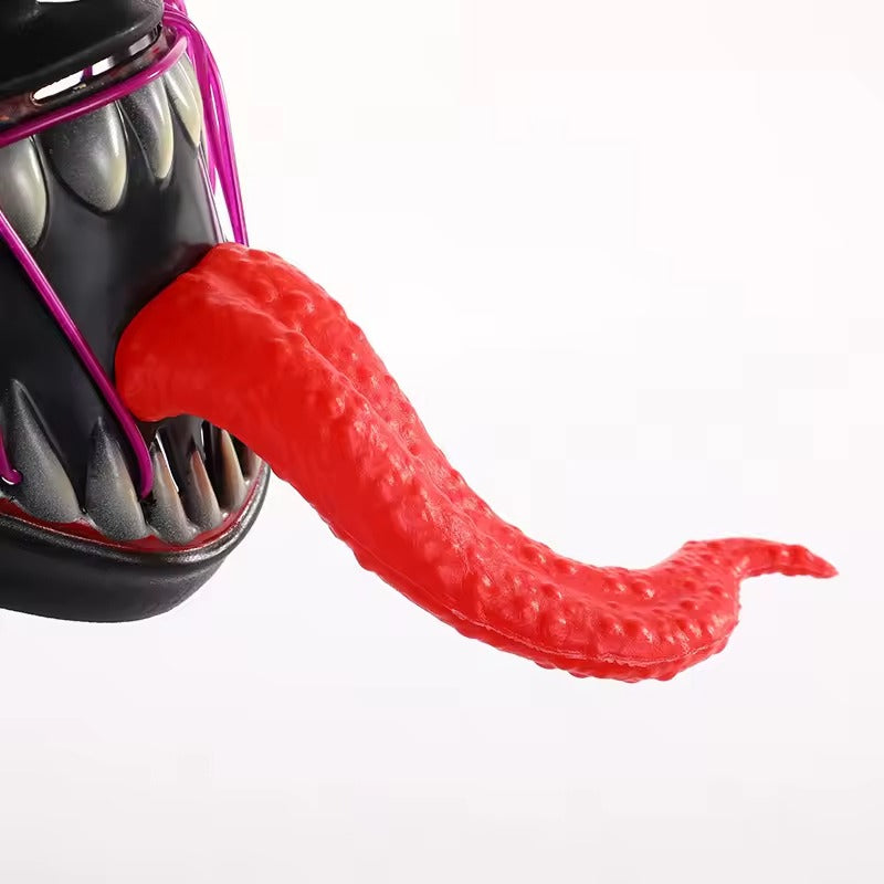 Venom Style LED Mask with Tongue – Random Color Light | Battery Not Included