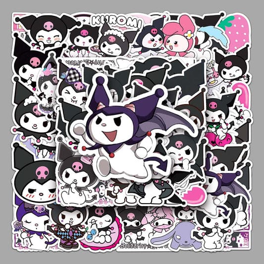 50 Pcs Kuromi Cartoon Stickers – Waterproof Vinyl Decals for All Surfaces