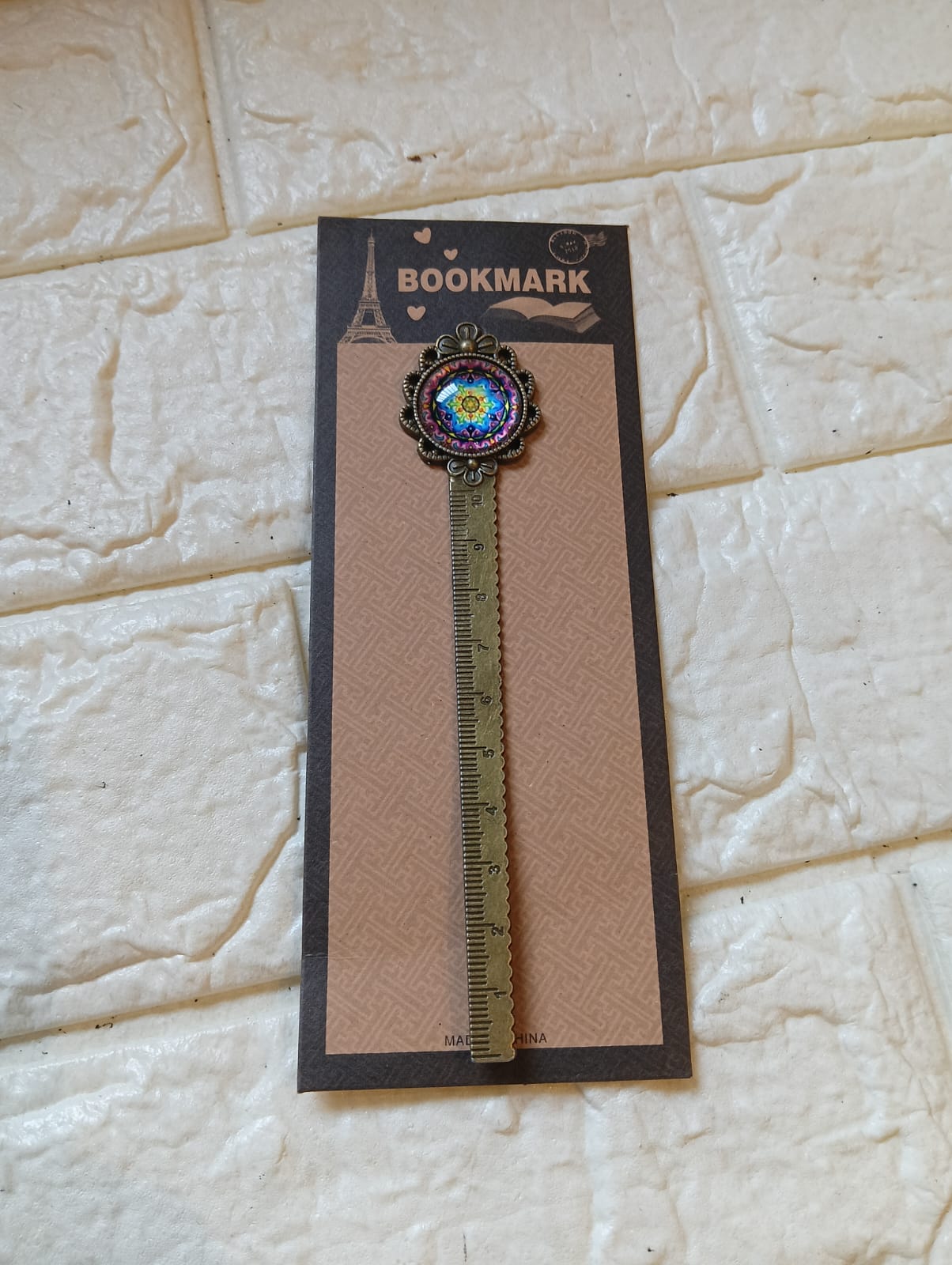 Vintage Metal Ruler Bookmark – Dual-Purpose Antique Brass Page Marker