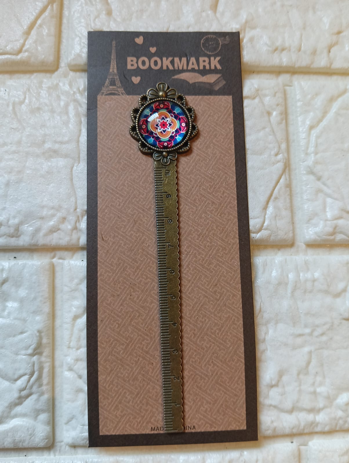 Vintage Metal Ruler Bookmark – Dual-Purpose Antique Brass Page Marker