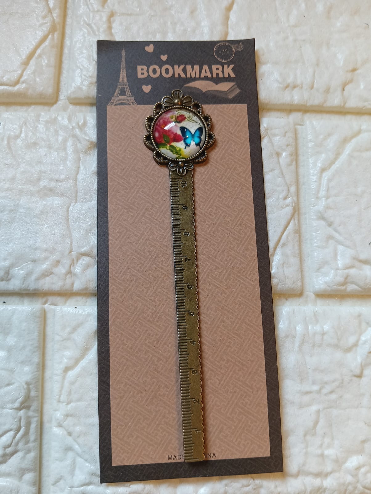 Vintage Metal Ruler Bookmark – Dual-Purpose Antique Brass Page Marker