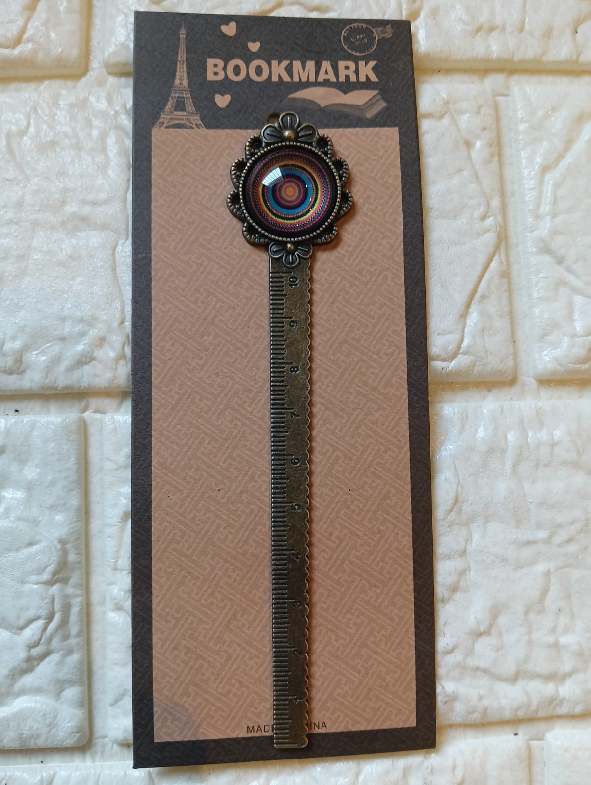 Vintage Metal Ruler Bookmark – Dual-Purpose Antique Brass Page Marker