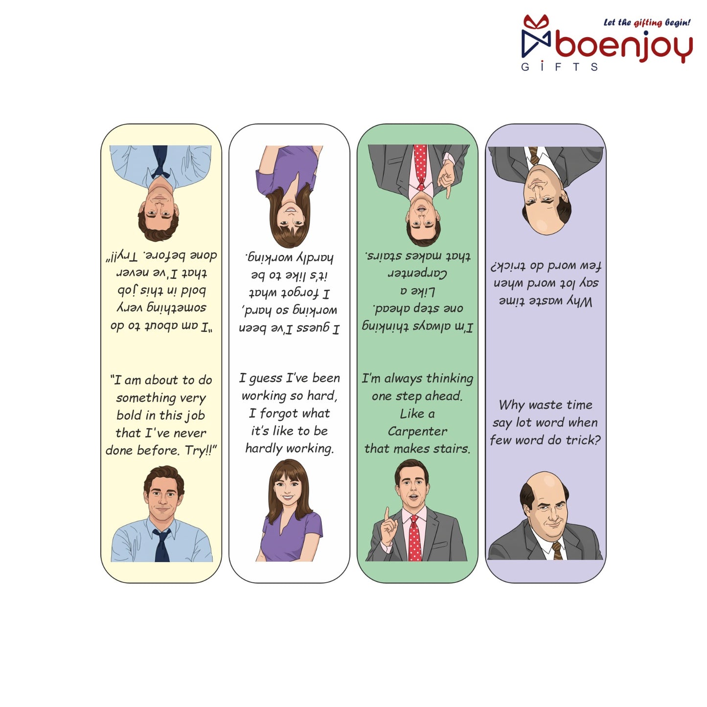 The Office Bookmark Set of 10-8 Magnetic Bookmarks + 2 Paper Bookmarks for Book Lovers, (11 x 2.9 cm)