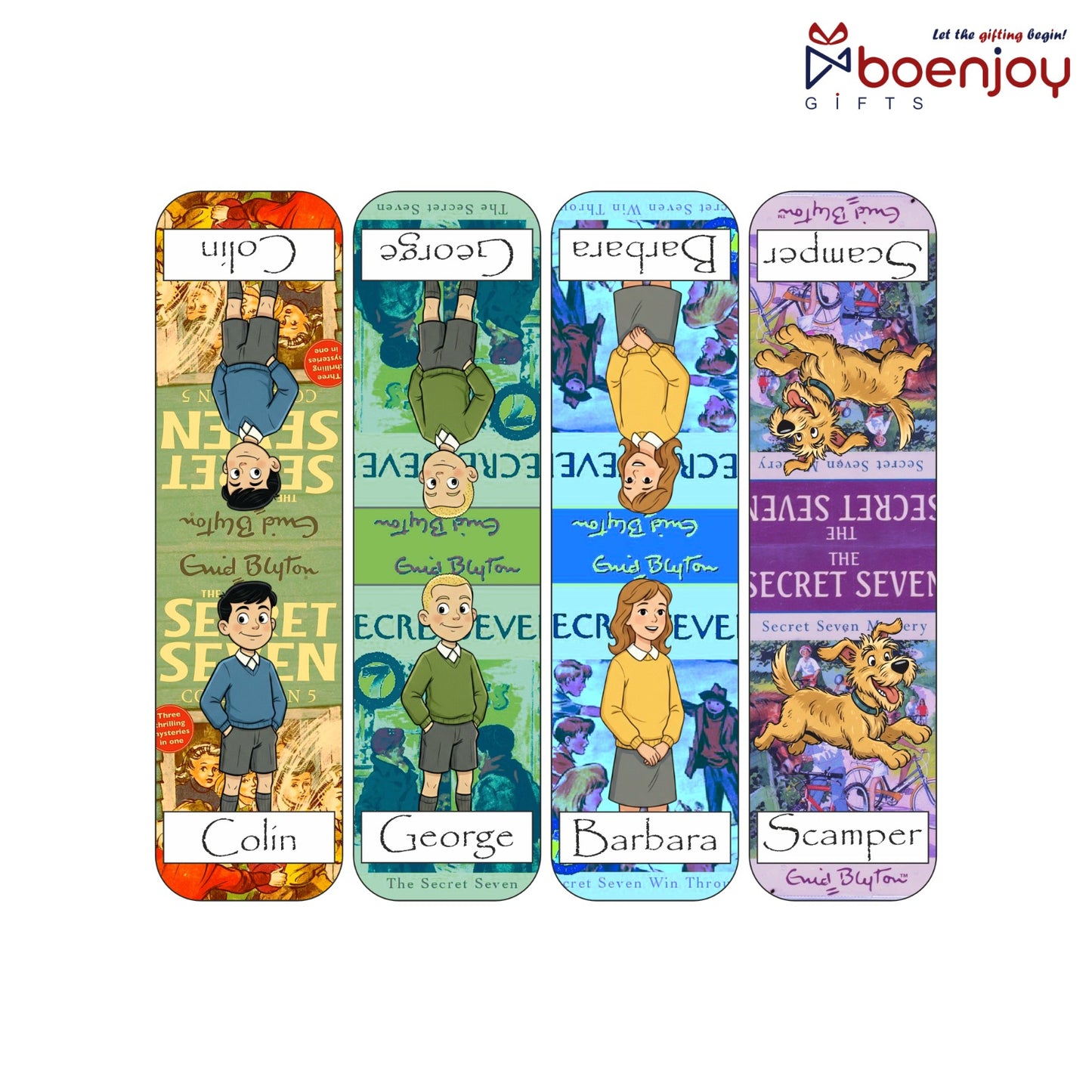 Secret Seven Bookmark Set of 10-8 Magnetic Bookmarks + 2 Paper Bookmarks for Book Lovers, (11 x 2.9 cm)