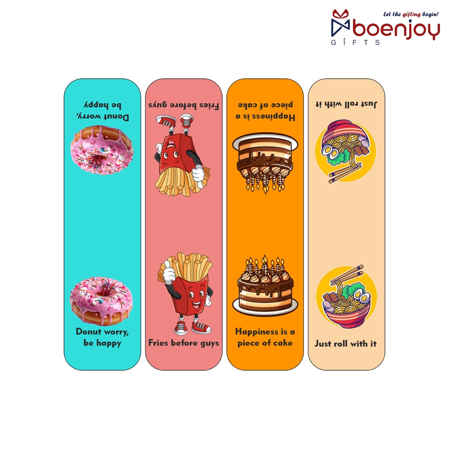 Food Desserts Bookmark Set of 10-8 Magnetic Bookmarks + 2 Paper Bookmarks for Book Lovers, (11 x 2.9 cm)