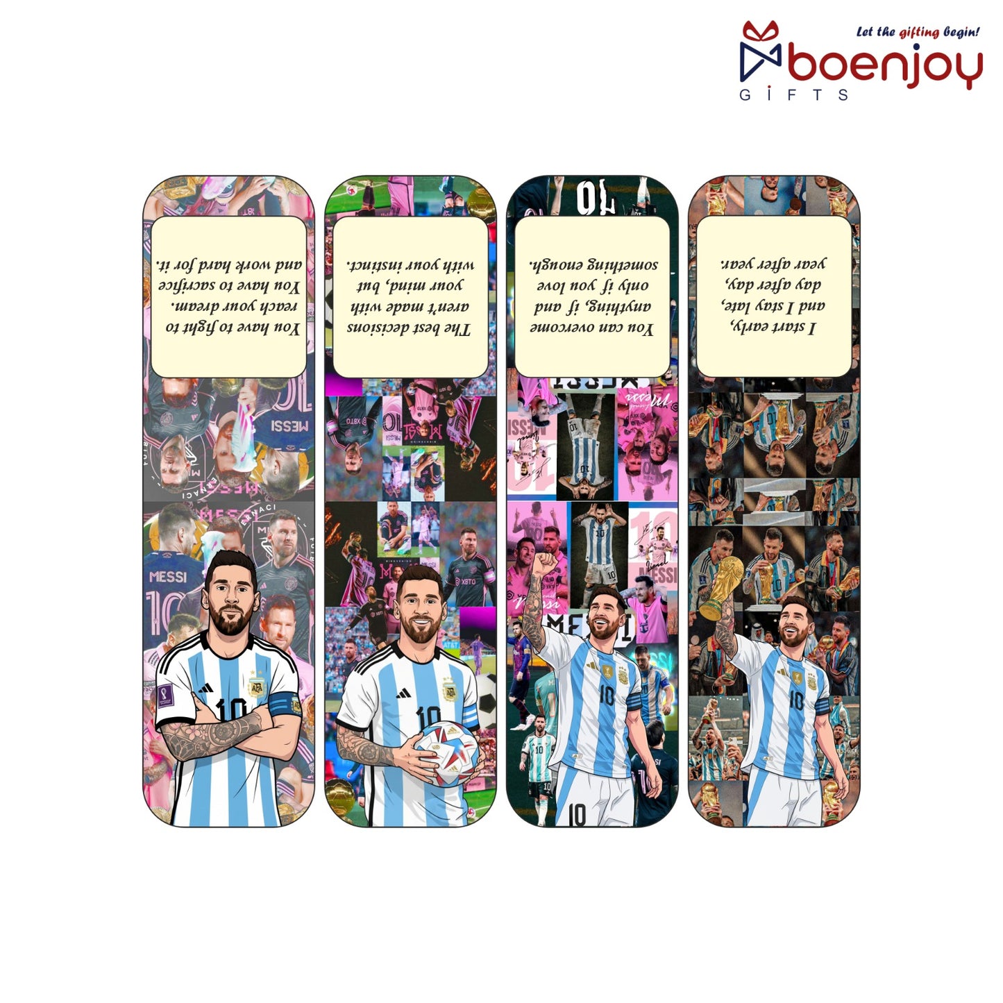 Lionel Messi Bookmark Set of 10-8 Magnetic Bookmarks + 2 Paper Bookmarks for Book Lovers, (11 x 2.9 cm)
