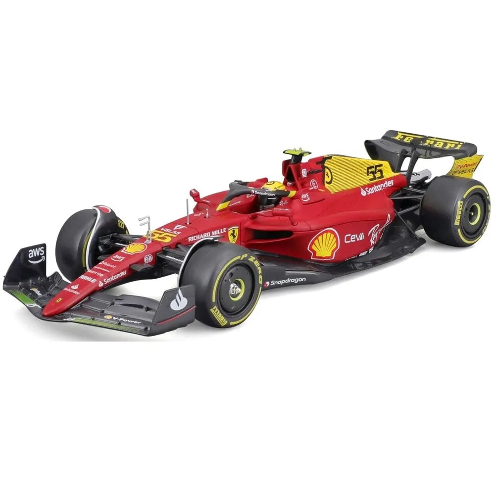 1/24 Scale Model Compatible With Ferrari Formula 1 Scuderia Monza Livery 2022 F1-75 Compatible With Carlos Sainz Replica, Red