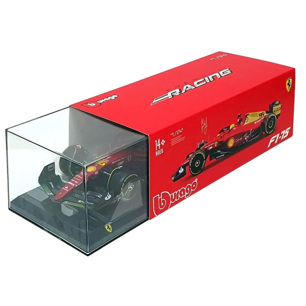 1/24 Scale Model Compatible With Ferrari Formula 1 Scuderia Monza Livery 2022 F1-75 Compatible With Carlos Sainz Replica, Red