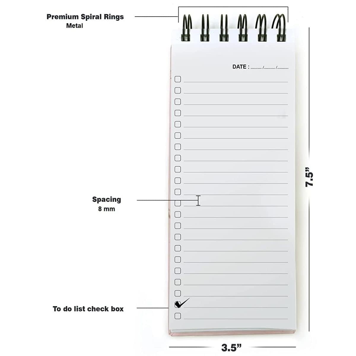BTS Army Things to Do Notepad | Memo Pad | To Do Organizer | Hardbound Wiro Pad | 250 Ruled Pages | 3.5 x 8 Inches |