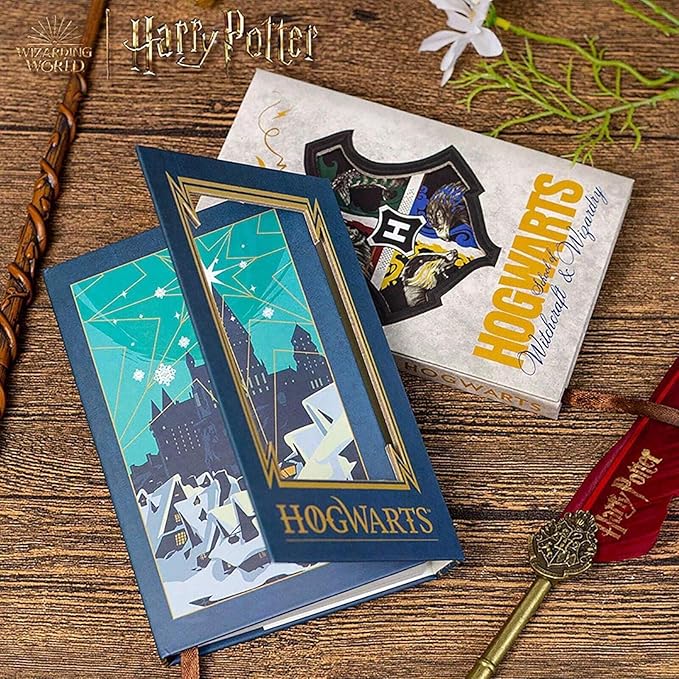 1 pc Harry Potter Hardcover Journal Dairy, Vintage Writing Paper Notebook, 92 sheets (192 Pages) Size 5 * 7 inch (Blue)