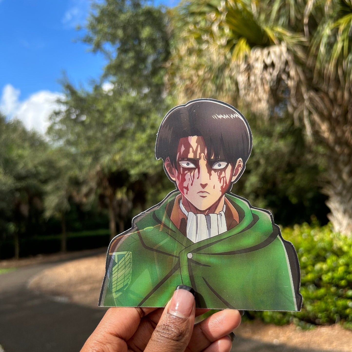Attack on Titan Levi Ackerman 3D Lenticular Motion Sticker – Anime Decal