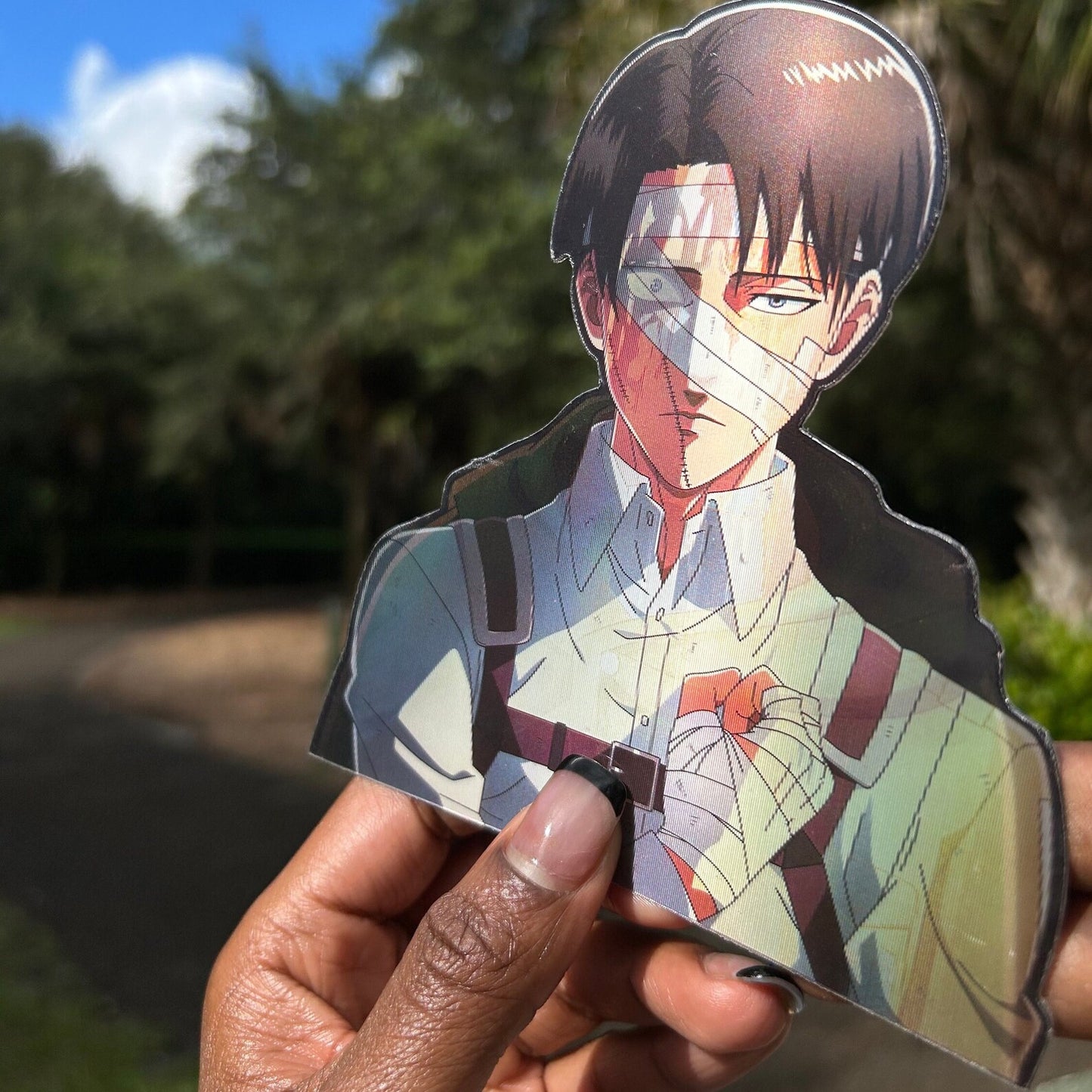 Attack on Titan Levi Ackerman 3D Lenticular Motion Sticker – Anime Decal