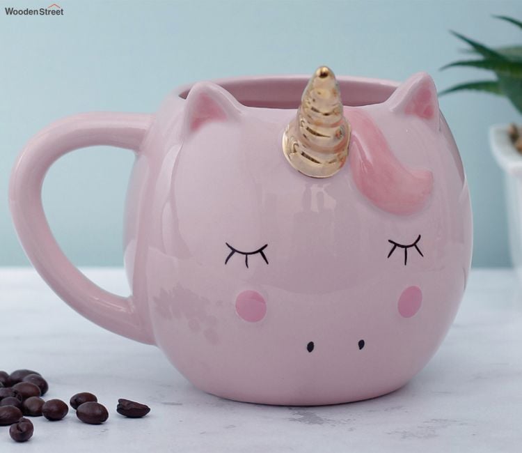 Unicorn Horn Ceramic Milk & Coffee Mug White