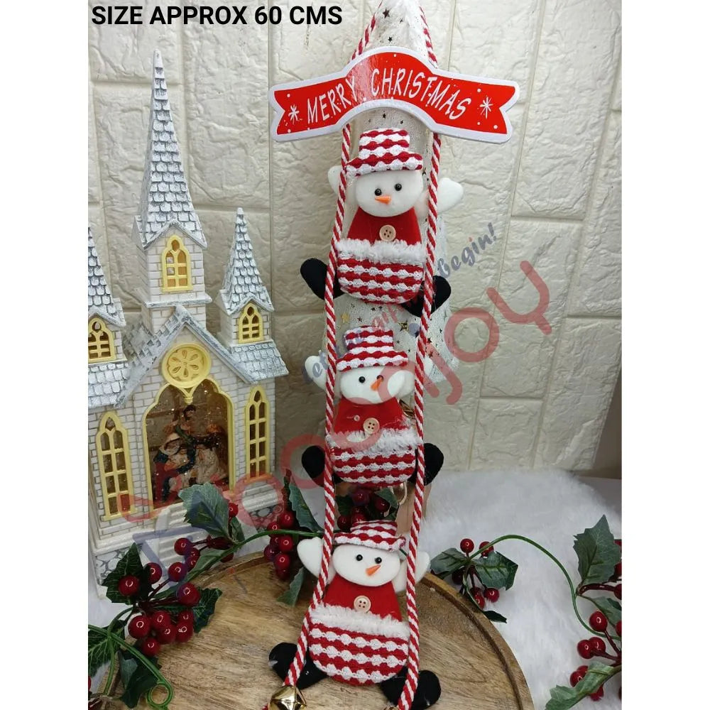 Christmas Rope Climbing Snowman Hanging Ornaments for Xmas Tree | Size approx 60 cms