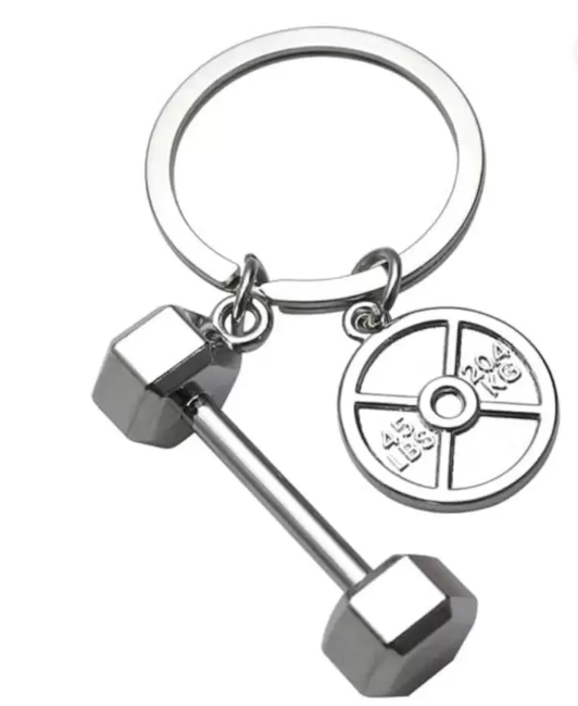 Dumbbell and Plate Gym Keychain | Fitness Lovers Gift