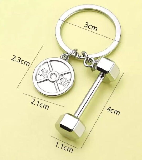Dumbbell and Plate Gym Keychain | Fitness Lovers Gift