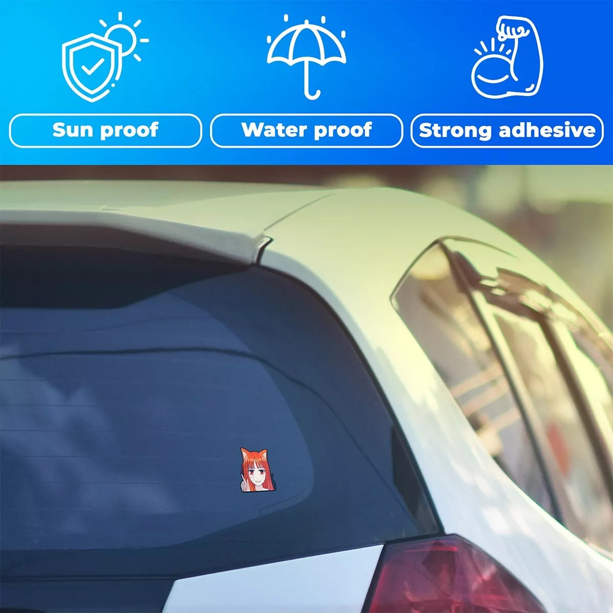 Spice and Wolf Holo 3D Anime Car Sticker – Waterproof & Durable