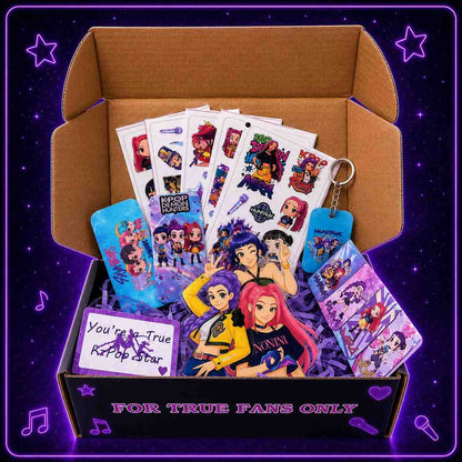 K-Pop Demon Hunters Inspired Ultimate Fan Combo Pack | Acrylic Standee, Magnetic Bookmarks, Keychain, Fridge Magnets & Sticker Sheets