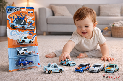 Hot Wheels Silver Series Dodge Muscle Tuned 5 Pack | Gulf Edition Die-Cast Cars | Premium Metal Collectible Set| COD NOT AVAILABLE