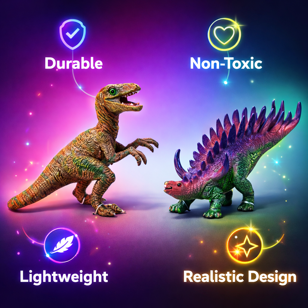 Raptor & Stego Dinosaur Toy Set (Set of 2) – Realistic Simulation Models, Non-Toxic Kids Toys, Desk Decor, Home Decor , Gifts for Boys & Girls (3+)