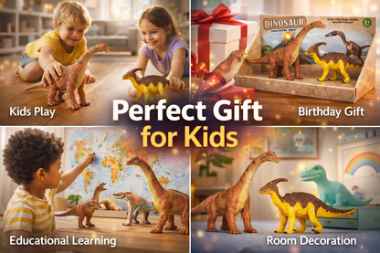 Dinosaur Simulation Model Set – Realistic Brachiosaurus & Parasaurolophus Figures | High-Detail Educational Toy for Kids & Collectors