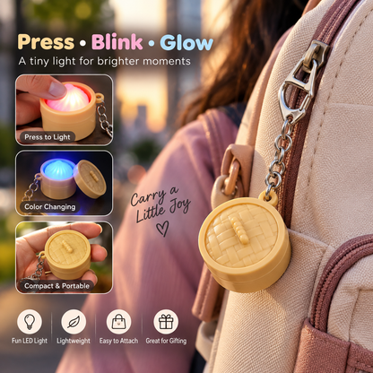 Mini LED Light-Up Keychain – Multi-Color Blinking Press-Activated Bag Charm