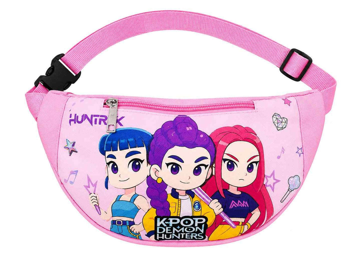 K-Pop Demon Hunters Waist Bag for Girls – Rumi, Mira & Zoey Cartoon Crossbody Sling Bag, Adjustable Travel Fanny Pack