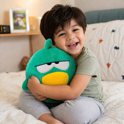 Grumpy Chirpy™ Green Bird Plush Toy – Ultra Soft Cute Stuffed Animal for Kids, Gift Toy, Home Decor (1 Pc)