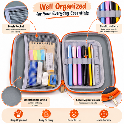 MS Dhoni Cricket Theme Pencil Pouch & Pencil Case | Dhoni 7 Cricket Stationery Organizer for Kids & Students | Sports School Pouch