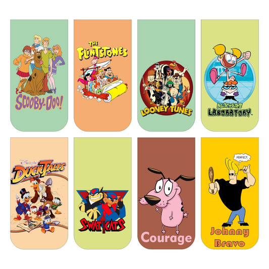 Cartoon Network Bookmark Set of 10-8 Magnetic Bookmarks + 2 Paper Bookmarks for Book Lovers, (11 x 2.9 cm)
