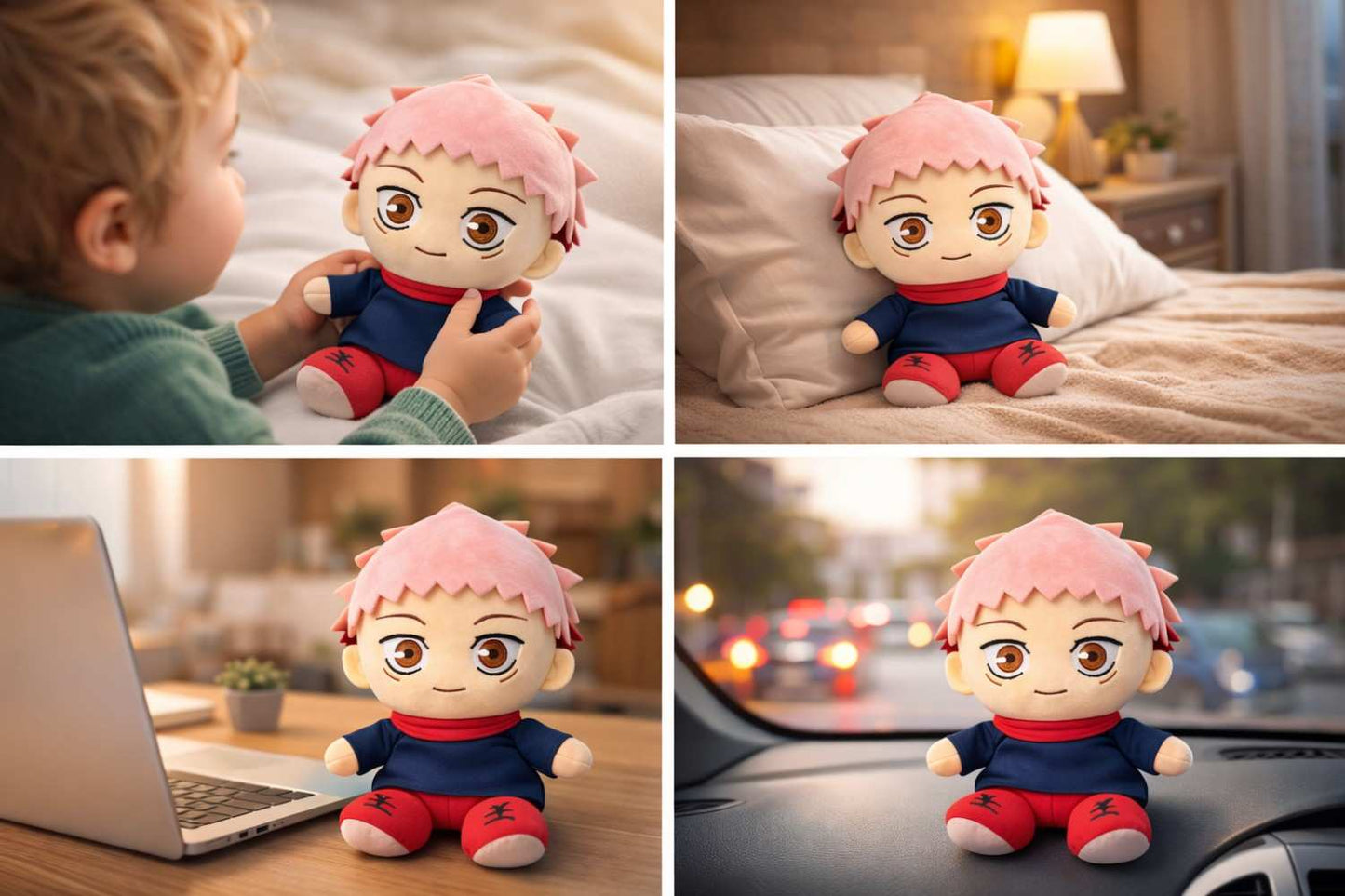 Yuji Itadori Inspired Plush Toy 28 CM – Anime Soft Stuffed Doll | Cute Gift for Kids, Boys, Girls & Anime Fans