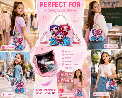 K POP Demon Hunter Mini Purse for Girls Lightweight Adjustable Strap Waterproof Shoulder Bag (Multicolor, 7.1 inch)