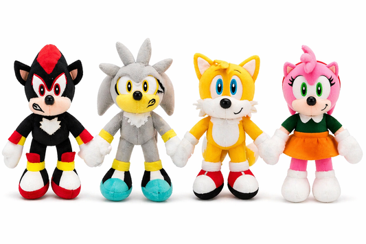 Sonic Plush Toy Set – Shadow, Silver, Tails & Amy Rose Soft Toys (Random 1 PCS) | 26 cm Cute Cartoon Stuffed Toy for Kids