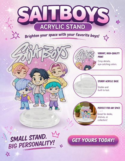 Saja Boys Demon Hunter Acrylic Standee – Cute Cartoon Anime Desk Decor | Premium Acrylic Figure | Gift for Kids, Friends & Collectors | 15cm