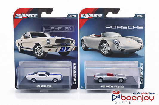 Majorette Die-Cast Car Set – 1965 Shelby GT350 & 1955 Porsche 550 Spyder Hot Wheels | Metal Collectible Miniature Cars for Kids, Adults & Car Collectors|COD NOT AVAILABLE