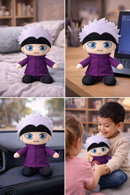 Gojo Satoru Plush Toy 30 CM – Jujutsu Kaisen Anime Soft Stuffed Doll | Premium Quality Fabric | Cute Gift for Kids, Boys, Girls & Anime Fans