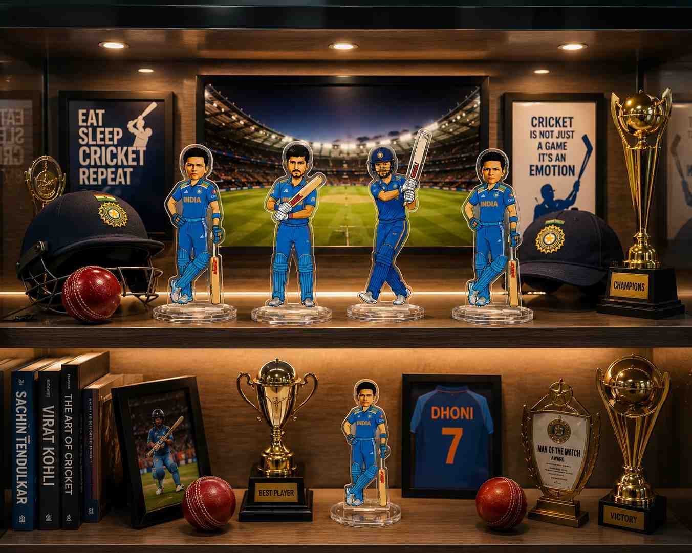 Yashasvi Jaiswal Acrylic Standee 15cm | Team India Cricket Player Collectible | Premium Acrylic Desk Decor Gift