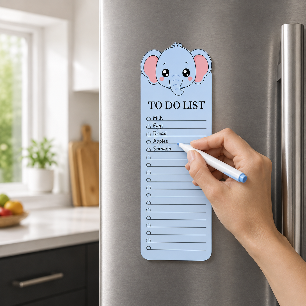 Elephant Acrylic To Do List Board with Marker | Reusable Magnetic To-Do Planner for Home, Office & Study | Cute Elephant Daily Task List Board