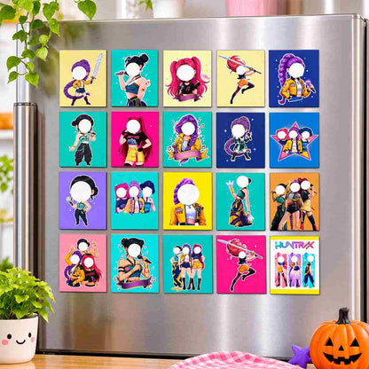 K POP Demon Hunters Kids Fridge Magnet Set, Refrigerator Magnets | Decorative Kitchen Magnets for Kids | Fun Collectible Gift & Home Décor (Pack of 20) 4x5 cm