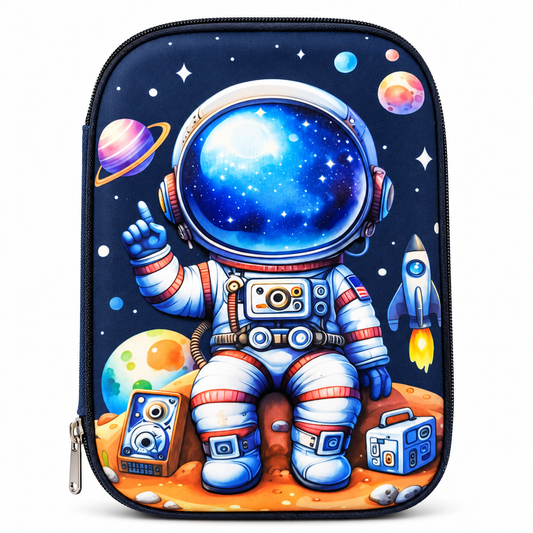 Astronaut Pencil Pouch for Kids | Space Theme Multi-Compartment Stationery Organizer