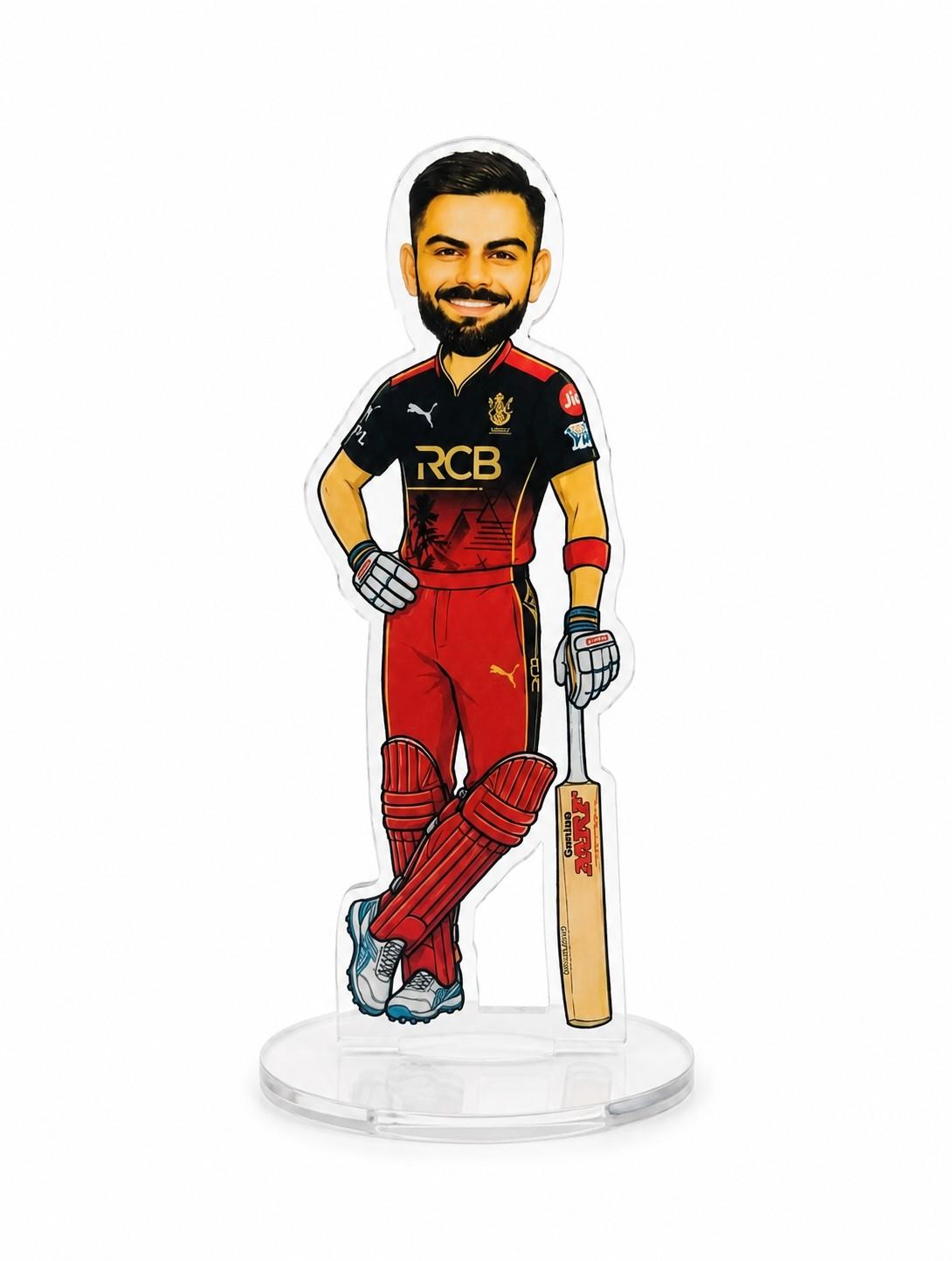 Virat Kohli RCB Acrylic Standee 15cm | Royal Challengers Bengaluru Cricket Fan Collectible Desk Decor