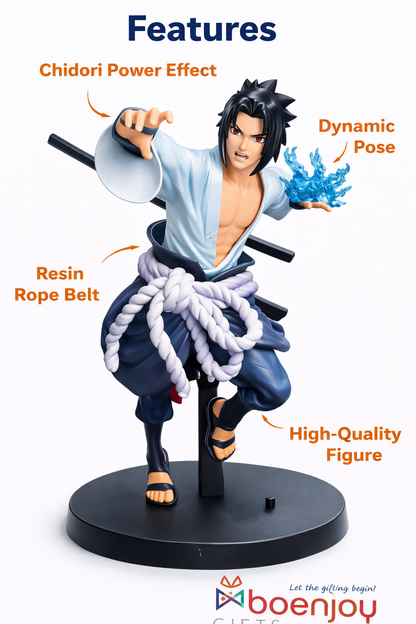 Naruto Sasuke Uchiha Action Figure with Chidori Effect | 22cm Anime Collectible Statue | Premium PVC Figure for Desk Decor & Gifts