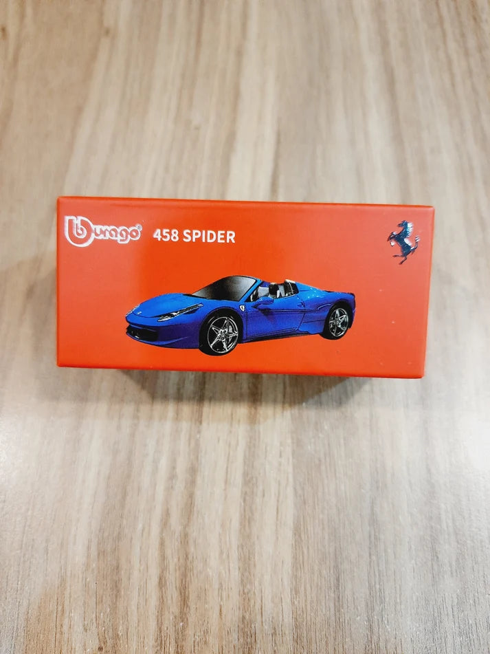 Bburago 458 Spider Blue Die-Cast Metal Model Sports Car – Collectible Toy Car | COD Not Available