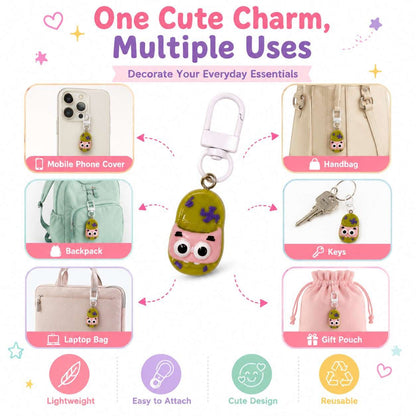 Cute Cartoon Phone Charm Set of 6 – Mini Shoe Phone Charms with Phone Hook | Kawaii Mobile Phone Charm Accessories for Phone Cases, Bags & Keys