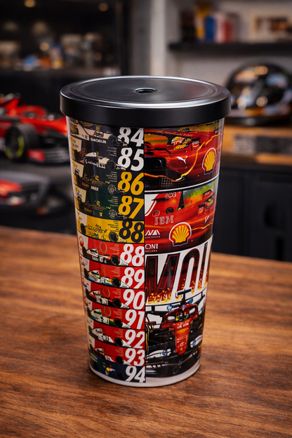 F1 Racing Shipper Tumbler 500ml with Lid – Formula Racing Car Design Plastic Shaker Bottle for Gym, Protein Shake & Water | Leakproof Travel Tumbler | Gift for Racing Fans