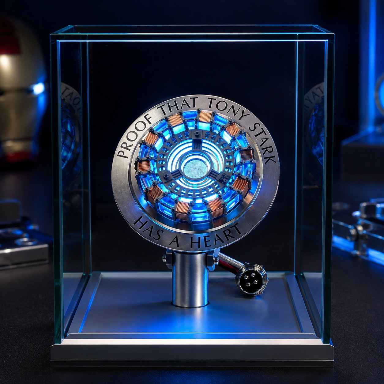 Iron Man Arc Reactor MK1 – Proof That Tony Stark Has A Heart LED Display with Acrylic Case | Vibration Sensor Collectible Replica