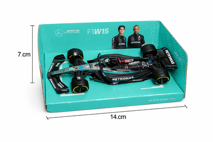 Mercedes AMG Petronas F1 W15 Diecast Model Car No. 63 1:43 Scale – Bburago Formula 1 Racing Car Toy for Kids & Collectors