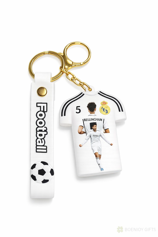 Football Jersey Keychain Bellingham 5 | Real Maderid Inspired | Football Fan Gift | Mini Jersey Keychain with Strap | Premium Quality Key Holder for Boys & Girls (Jude Bellingham)