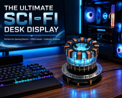 Arc Reactor LED Display Collectible | USB Powered Sci-Fi Desk Decor | Premium Acrylic Display Piece for Gaming Room, Office & Collector Shelf (Cod not Available)